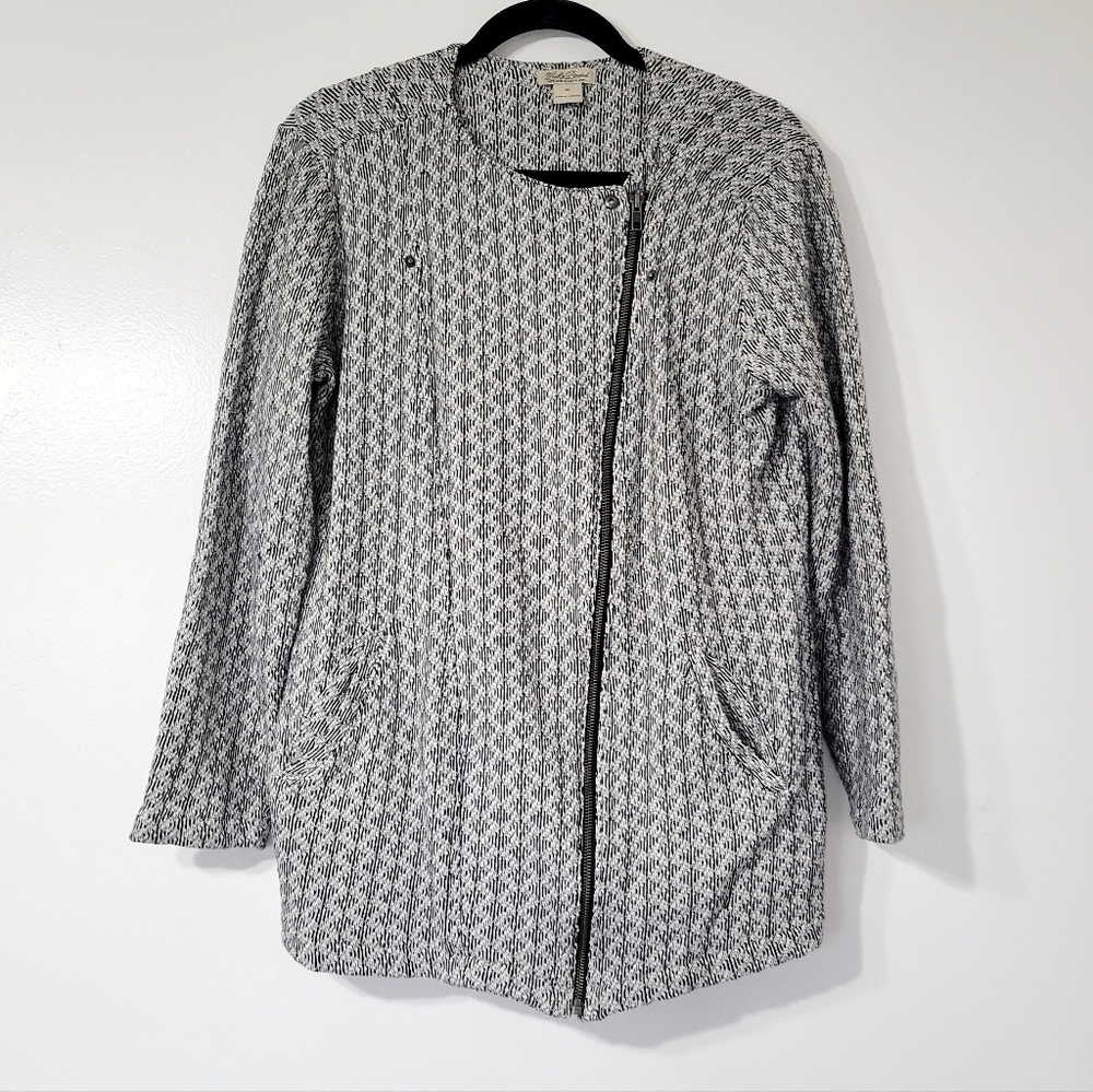 Lucky Brand Asymmetrical Moto Zip Up Sweater size M